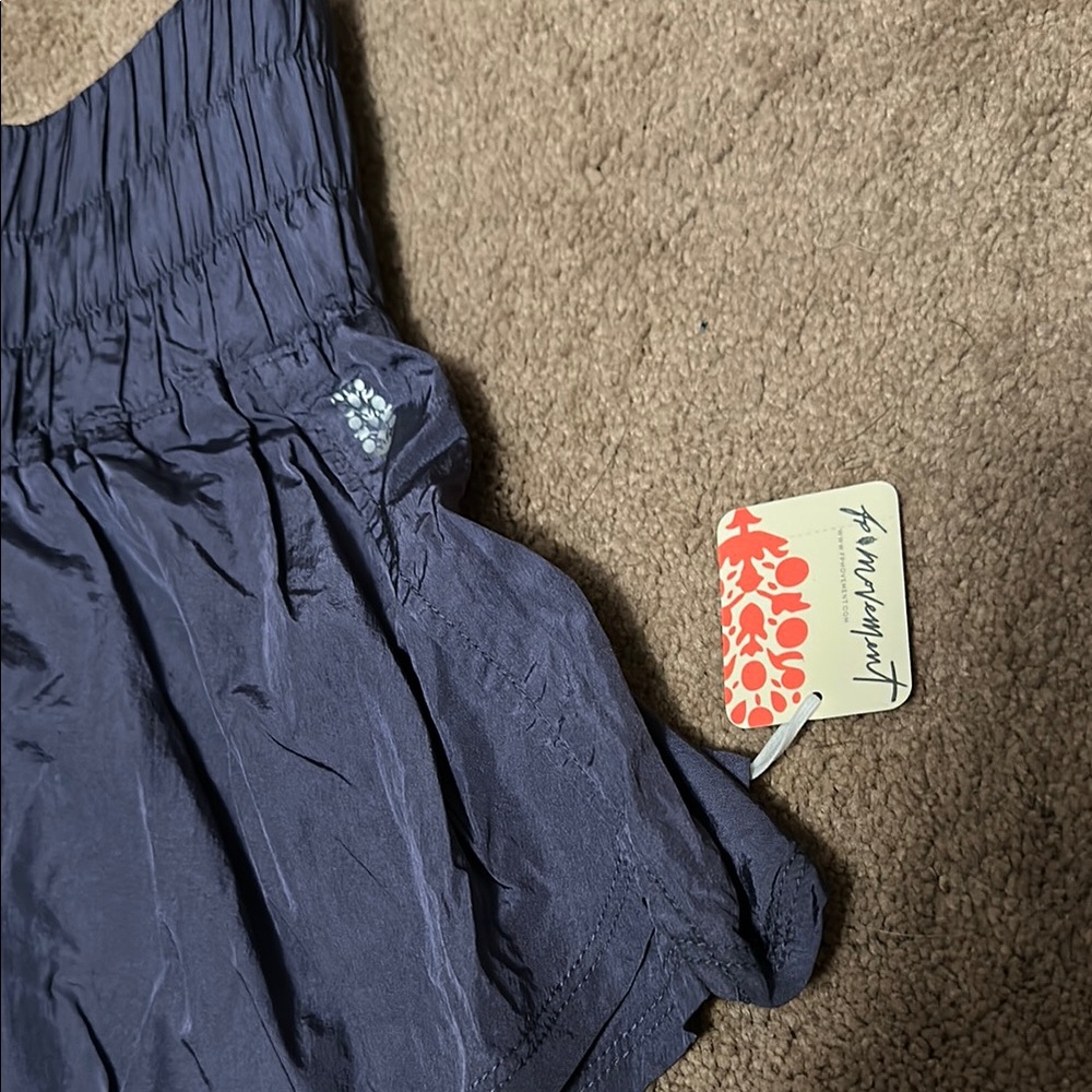 FP Movement by Free People Blue Mini Athletic Bubble Shorts - Picture 2 of 3